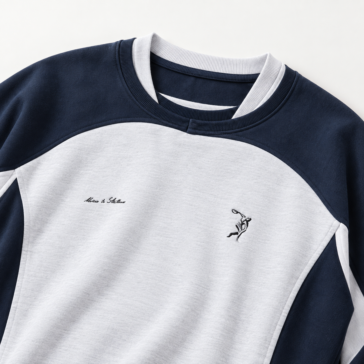 FMACM Thrower Panel Crewneck — Navy/Ash