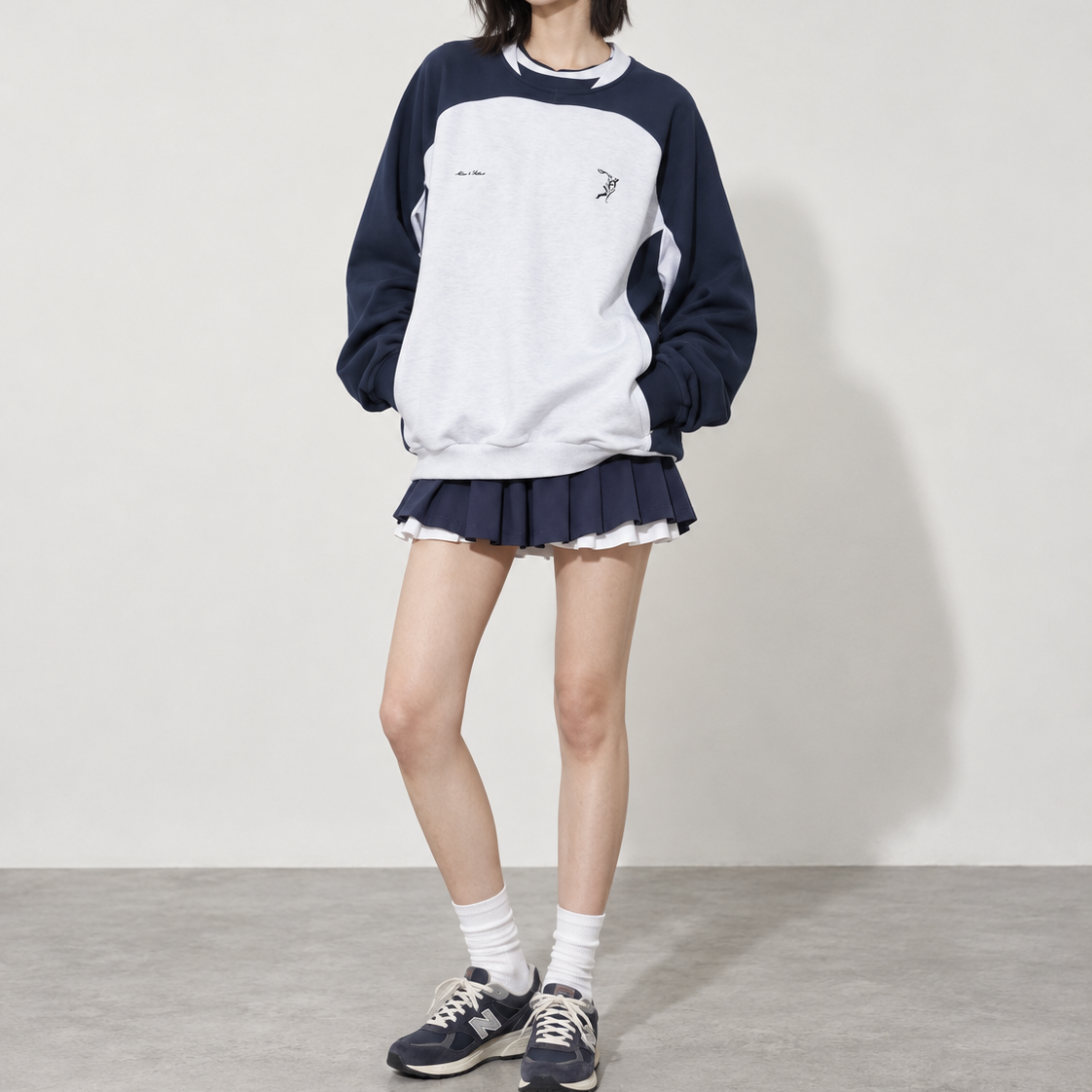 FMACM Thrower Panel Crewneck — Navy/Ash